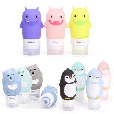 China Wholesale Personal Care Bear Shape Travel Bottles 2oz 3oz 60ml 90ml BPA Free Silicone Travel Size Cosmetic Toiletry Containers For Lotion Soap for sale