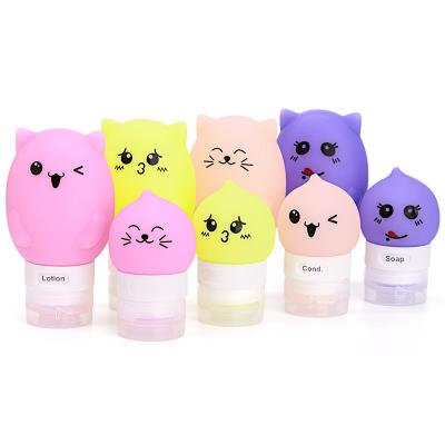 China New Cartoon Cute Refillable Portable Kids Bottle Sanitizer Hand Sanitizer Displacement 60ML Plastic Empty Bottle Personal Care Silicone Bottle for sale