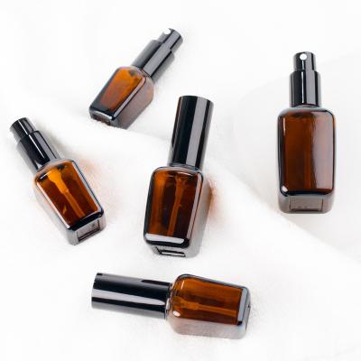 China Manufacturer Cosmetic Bottle 10ml Amber Glass Essential Oil Dropper For Body Care for sale