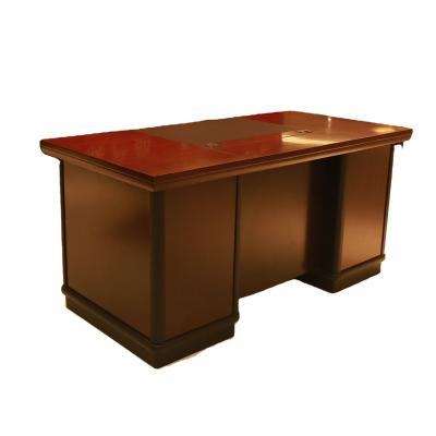 China Stretch Veneer Finished Solid Wood CEO Office Furniture Design Executive Desk for sale