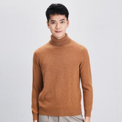 China Fashion wool cashmere anti-pilling blended T-shirt 2020 lapel men's solid roll neck sweater for sale