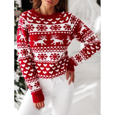 China Autumn Casual Women's Ugly Anti-pilling Christmas Sweaters Cartoon Snowflake Wholesale Sweater for sale