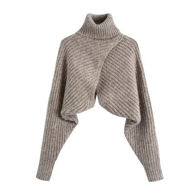 China Autumn Winter New Solid Color Cute Anti-pilling Crop Turtle Neck Sweater For Women for sale