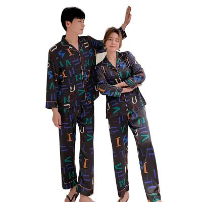 China 2021 QUICK DRY most popular soft comfortable sleepwear set full sleeve printed pajamas for men and woman for sale