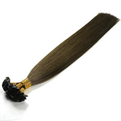 China Double Dark Brown Hair Extensions Remy Real Hair Flat Tips Virgin Suction Wave Xinda Silky Straight Hair Extensions for sale