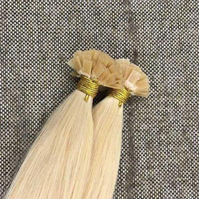 China Pre-bonded Slanted Silky Straight Wave Flat Tip Brazilian Hair Extensions for sale