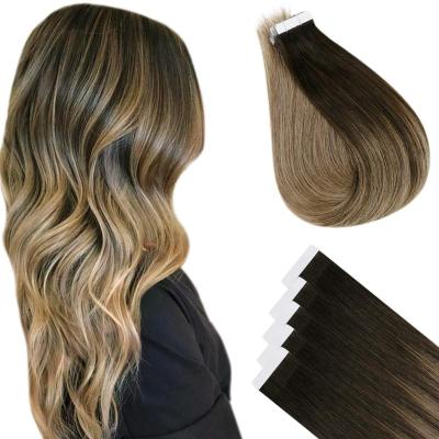 China Good Quality Fast Shipping PU Skin Weft Silky Straight Double Wave Different Colors Pulled Tape In Hair Extensions With Enough Stock And Factory Price for sale