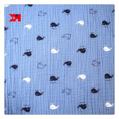 China Shrink-Resistant Custom Design Organic 100% Cotton Woven Fabric Cartoon Printed Muslin Fabric For Baby for sale