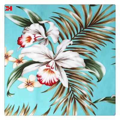 China Kahn Custom Anti Pill Rayon Hawaiian Printing Fabric For Beautiful Style Dressing for sale