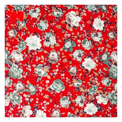 China 2020 New Design Shrink-resistant 100 Polyester Crepe Fabric Red Floral Printed Polyester Printed Shirt Fabric for sale