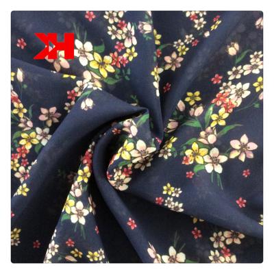 China Kahn Organic 100% Polyester Fabric Pearl Chiffon Fabric Polyester Floral Print Fabric for sale