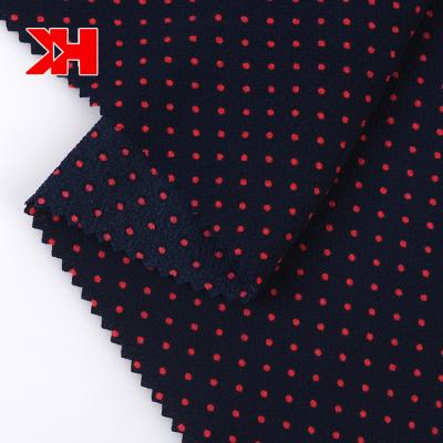 China 100% Polyester Fabric Good Quality Kahn Bubble Chiffon Fabric Wholesale Polka Dot Print Polka Dot Shrink-Resistant For Cloth for sale