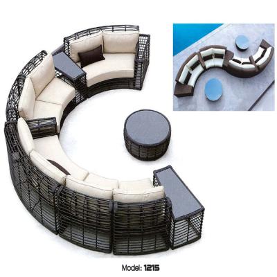 China Hot Selling Banana Rattan Sofa Outdoor Sofa Rattan Corner Sofa Outdoor Traditional L Shape Banana Sofa for sale