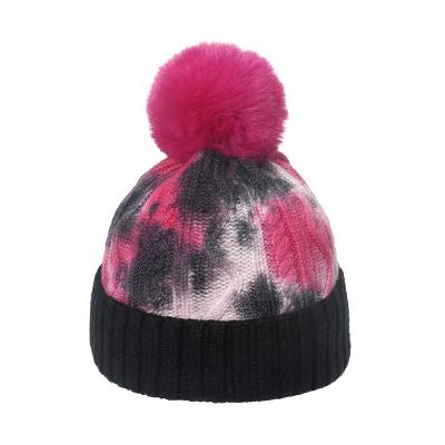 China Wholesale COMMON Pom Pom Tie Dye Beanie with Gradient Color for sale