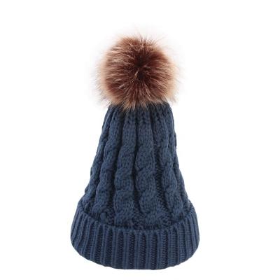 China COMMON Custom Knitted Bobble Hat Wool Knit Hats Beanie for sale