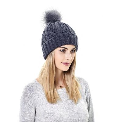 China 2021 Classic COMMON High Quality Satin Striped Beanie Hat With Pompom for sale