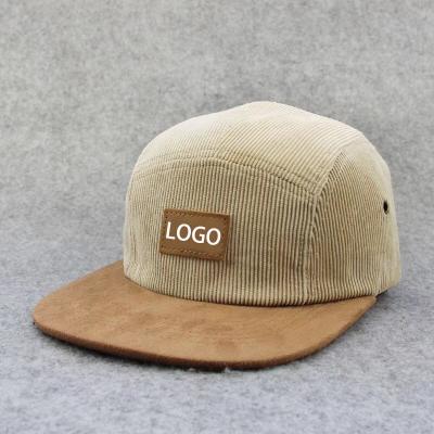 China 2021 COMMON Custom 5 Panel Hat With Leather Label For Winter for sale