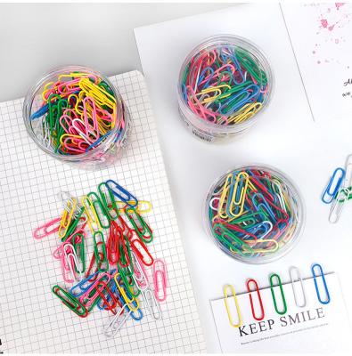 China New Creative Cute Durable Office Color Paper Clip Colors Bookmarks Planner Staples Metal Paper Clips Stationery Set Wholesale for sale