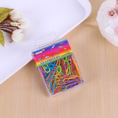 China Eco-friendly Creative Cute Office Supplies Color Paper Clip File Storage Binding Stationery Paper Clip Box Wholesale for sale