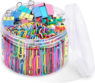 China Factory direct sales eco-friendly color paper clip for office paper binding combination stationery set wholesale for sale