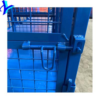 China Heavy Duty Foldable Folding Stackable Metal Steel Pallet Storage Cage for sale