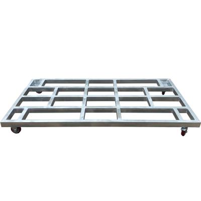 China Heavy Duty Customized Size Load Capacity Movable Steel Metal Pallet Trolley for sale