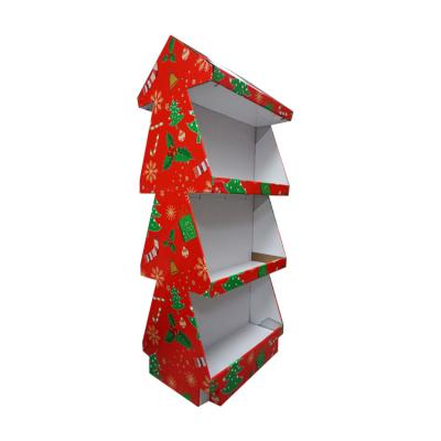 China Factory Directly 3 Tier Cardboard Floor Display 3 Tier Supermarket Retail Cardboard Shelves Retail Display Rack for sale