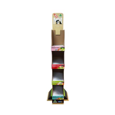 China Innovative Customized Design Chain Store Supermarket Cardboard Floor Paper Display Stand For Shampoo Hair for sale