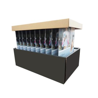 China Customized CMYK Printing Small Cardboard Counter Display Stands Line Form Table Cardboard Box for sale