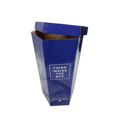 China Custom Mordern Cardboard Bin Cardboard Floor Dusty Bin Carton Paper Dusty Trash Can for sale