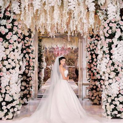 China Wedding Decoration Artificial Silk Flower Trees Wedding Arch Flower Decorations Artificial Rose for sale