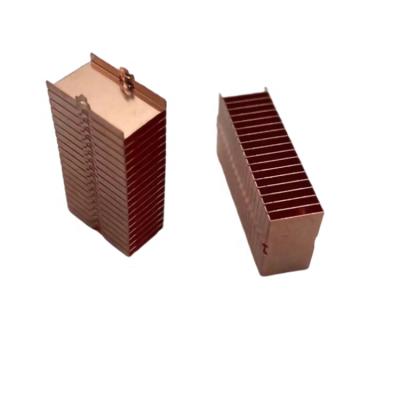 China Custom Copper Stamped Computer Case OEM Radiator Radiator Fin With Heatpipe Pipe Bent Zipper Sintering For Computer for sale