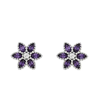 China S925 Classic Korean Cute Sterling Silver Rhinestone Earrings Jewelry For Women for sale