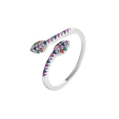 China Sterling Silver Fashion Rings New FASHIONABLE Silver Snake Ring Personalized Reversible Open Rings for sale