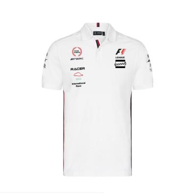 China Custom Team Sublimated Racing Polo Shirt voor mannen korte mouwen witte motorfiets plain Te koop