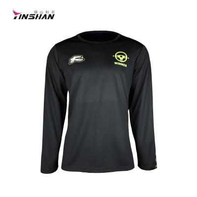 Chine Logo personnalisé T-shirt de sport à manches complètes pour hommes mélangé coton / polyester avec séchage rapide à vendre