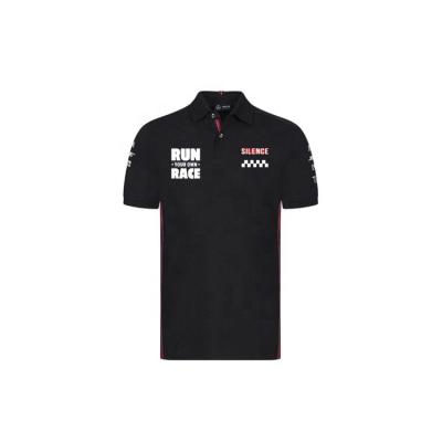 China Custom Design Black Men's Polo Shirt for Promo Events Soft T-Shirt Polyester Cotton Blend for sale