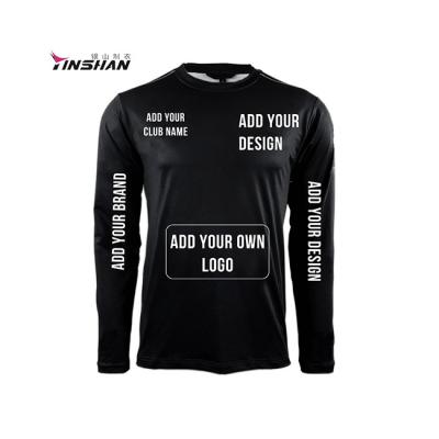 China Long Sleeve Cotton/Polyester Black Custom T Shirts for Breathable Pit Crew Sportswear for sale