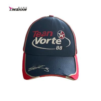 China Sombreros deportivos de carreras de motor para hombres con tapa de béisbol en relieve de 6 paneles en venta