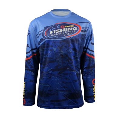 China Herren Navy Baumwolle Langärme Sublimation Fischen Trikot mit individuellem Design zu verkaufen