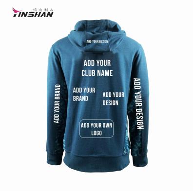 China Sportbekleidung auf Maß Zip-Up Hoodies Polyester langes Baumwolle Fleece Ärmel mit Custom Logo zu verkaufen