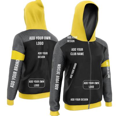 China Custom Logo Printing and Embroider 100% Cotton Men's Workout Hoodies with Zipper-up Style for sale