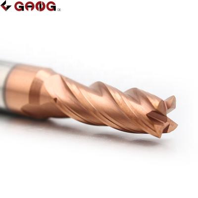 China Hebei Gangde HRC60 CNC Process Cutting Tool 4 Flute Metal Milling Cutter 4Filos CNC Flat End Mills 1/4 Flute End Mill Ferramentas for sale