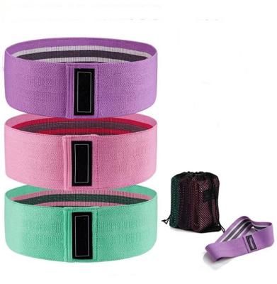 China Custom Latex Logo Anti Slip Fitness Elastic Resistance Cloth Hip Band for sale