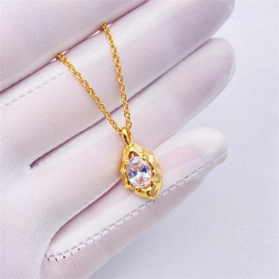 China Real 18K Gold PS Fashion High Quality Brass Demon Zircon Eye Choker Pendant Necklace for sale