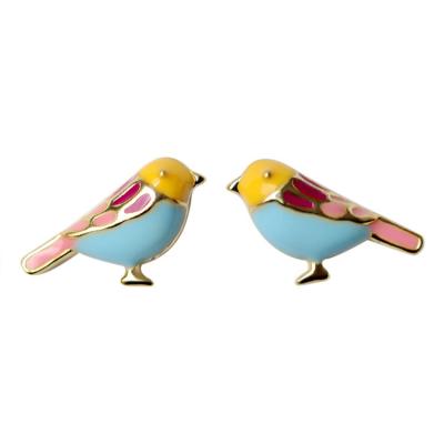 China FASHIONABLE PS 925 Sterling Silver Enamel Fashion Bird Stud Earring Custom Enamel 925 Stud Earring For Women for sale