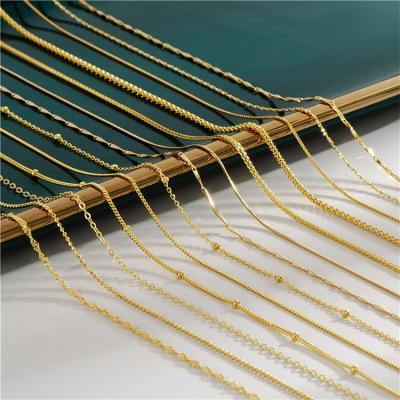 China Fashion PS 2021 New Technic Simple Design Chain Necklaces S925 Sterling Silver Made 18K Gold Plated Link Chain for sale