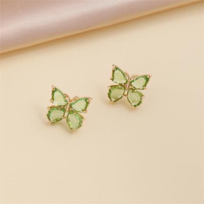 China Fashionable Hot Selling Butterfly Stud Earring Crystal Made Multi Colors Sweet PS Butterfly Earrings Jewelry for sale