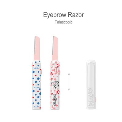 China Customizable Stainless Steel Logo and Color Retractable Eyebrow Razor Trimmer Eyebrow Trimmer Facial Trimmer OEM for sale