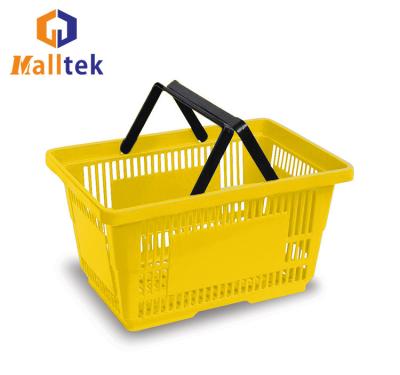 Chine Double Hand Supermarket Plastic Basket 28 Liter Eco Friendly à vendre